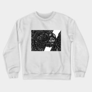 Lady who holds a self-problem bonding, a confusion and a mind-chaos Crewneck Sweatshirt